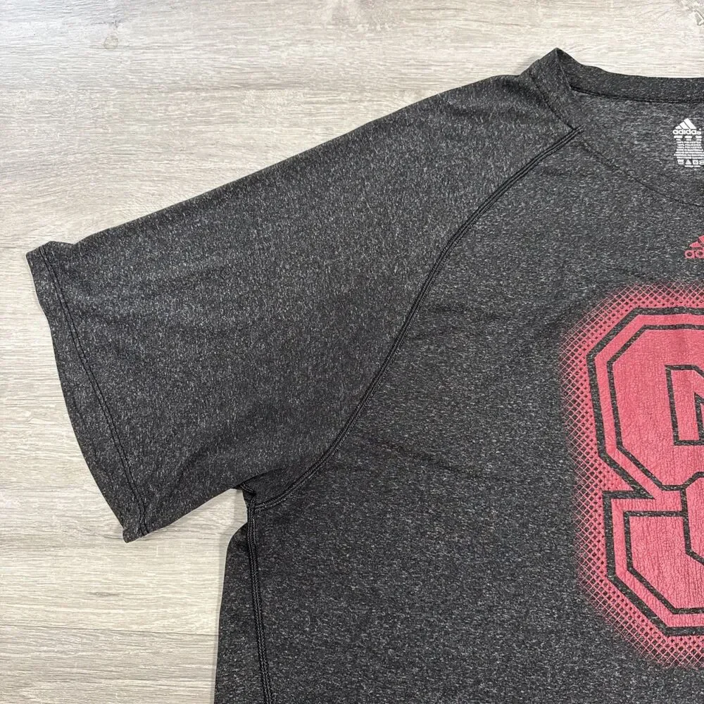 NC State Wolfpack Shirt Adidas Climalite Men's Gray 4XL 100% Polyester Tee